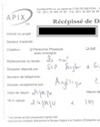 Récépissé de dépôt
